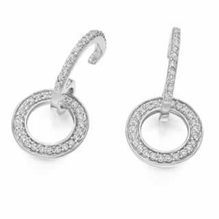 Diamond Circle Of life Drop Earrings In 9k (1.00ct.tw.)